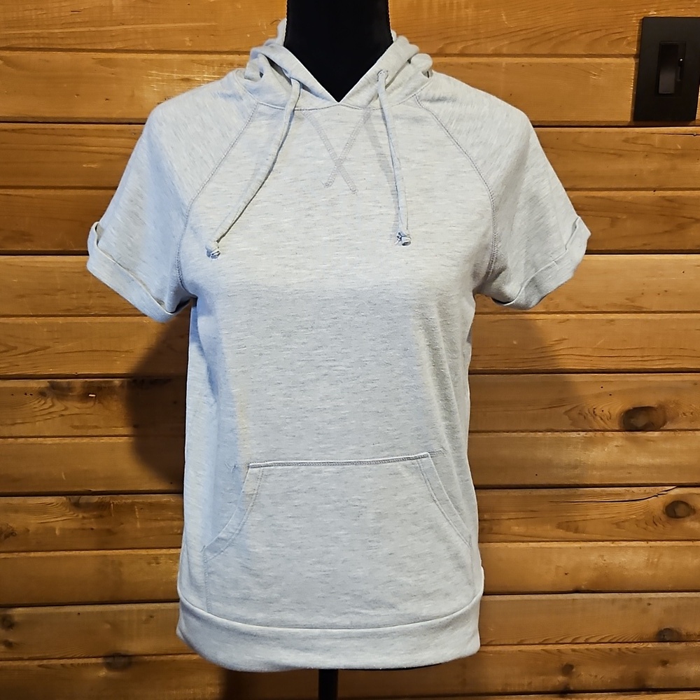 Old Navy Y2K Short Sleeve Gray Hoodie Small